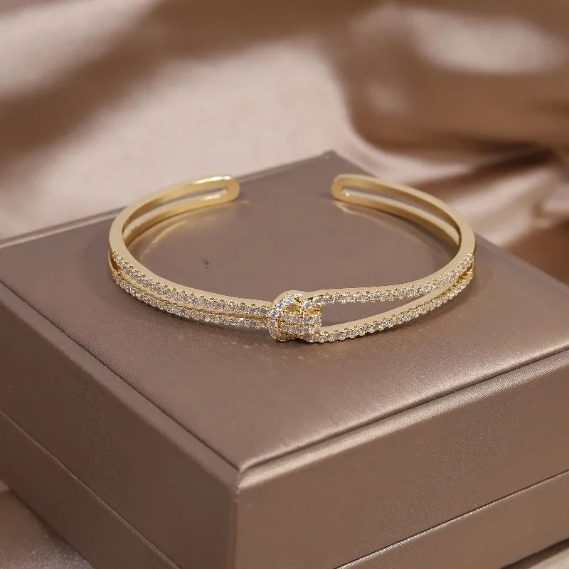 Gold Plated & Zirconia Crystals Bangles