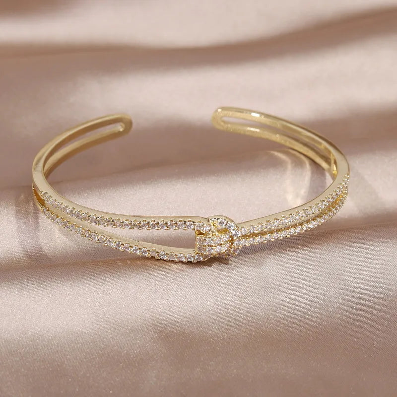 Gold Plated & Zirconia Crystals Bangles