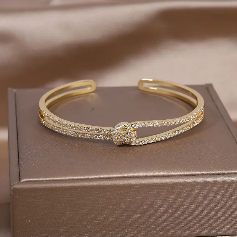 Gold Plated & Zirconia Crystals Bangles