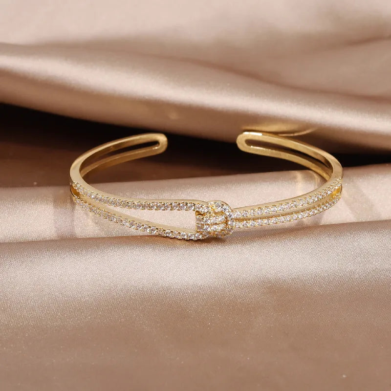 Gold Plated & Zirconia Crystals Bangles