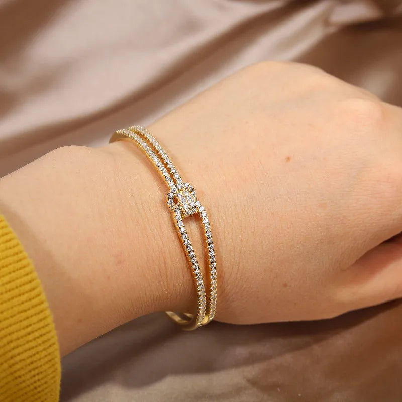Gold Plated & Zirconia Crystals Bangles