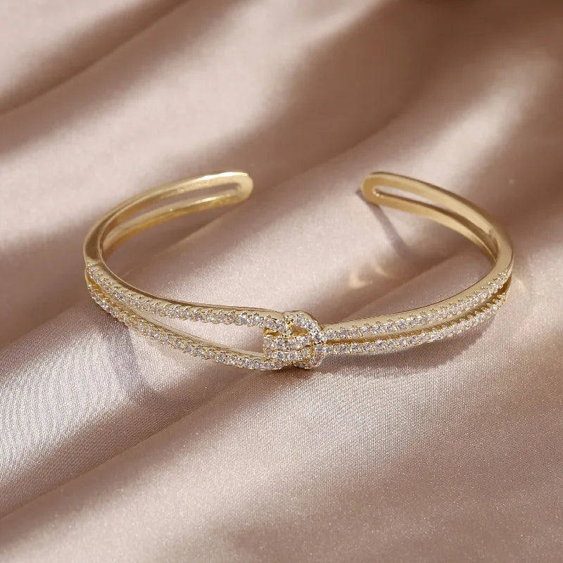 Gold Plated & Zirconia Crystals Bangles