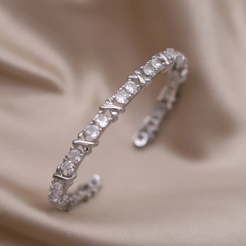 Gold Plated & Zirconia Crystals Bangles