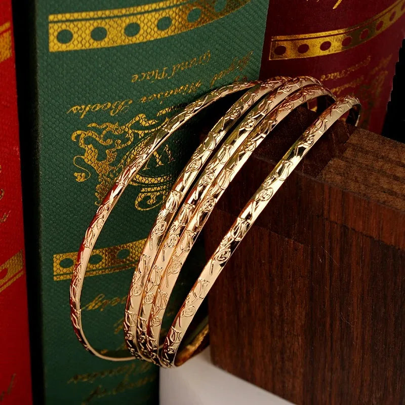 Gold Plated Slim Bangles W10