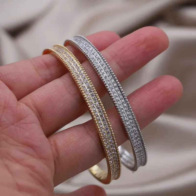 Gold Plated & Zirconia Crystals Bangles