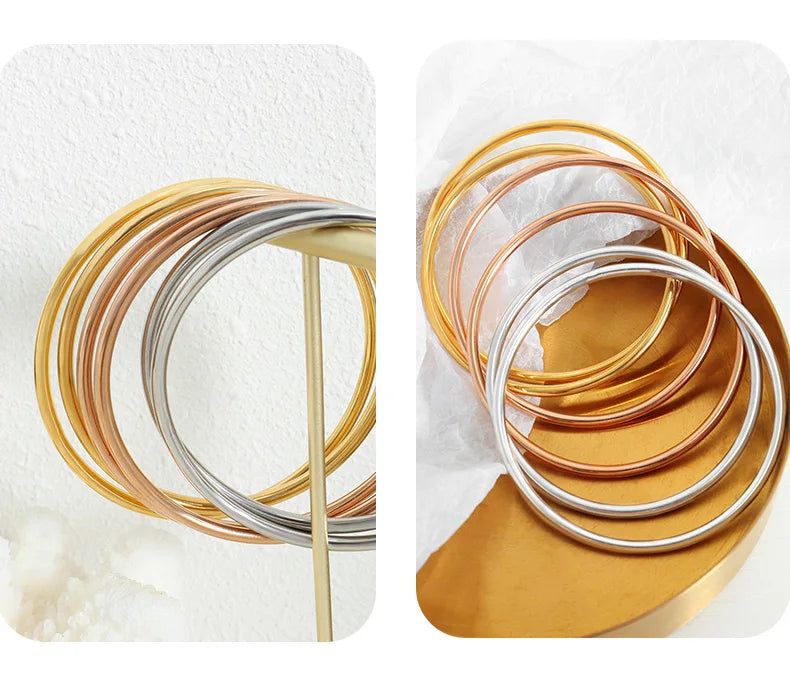 Gold Plated Round Bangle (Single piece) W6