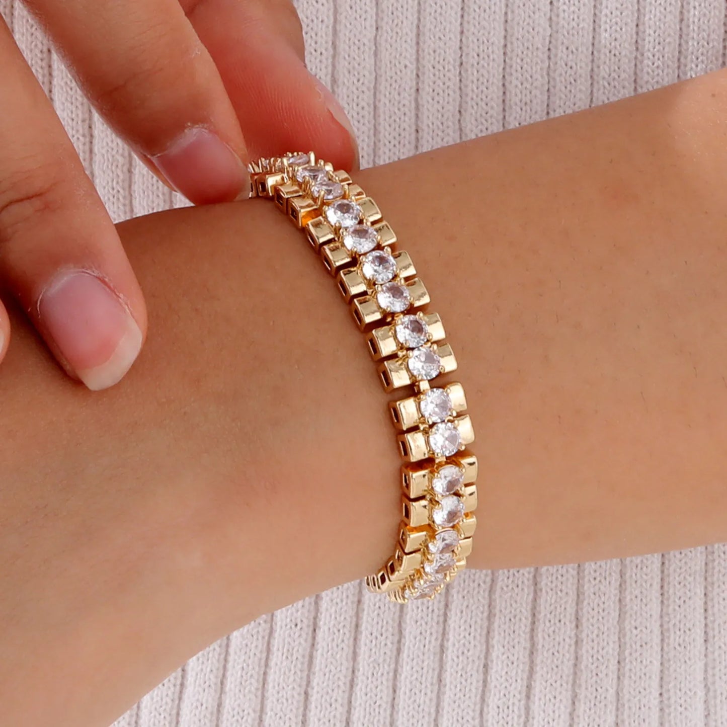 Gold Plated Chain & Link Bracelet W1