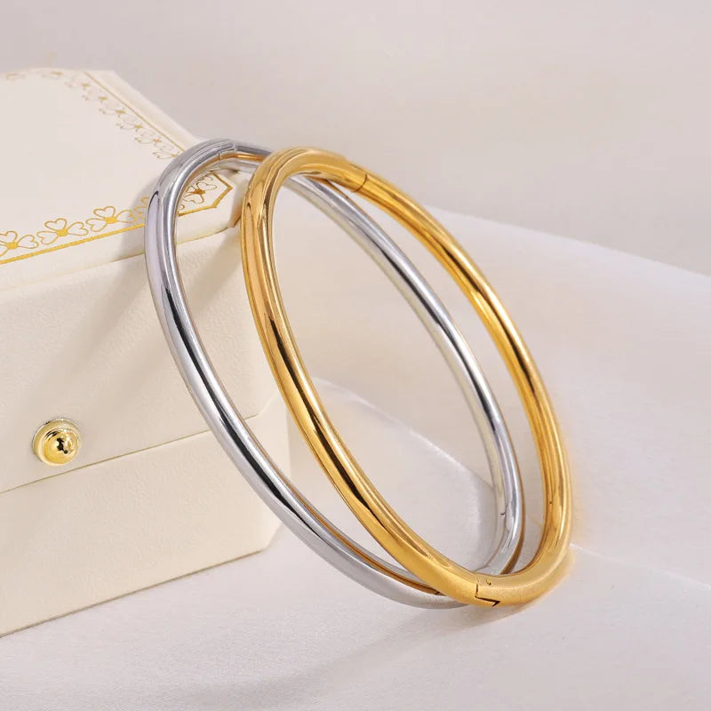 Gold Plated Stainless Steel Bangles W12