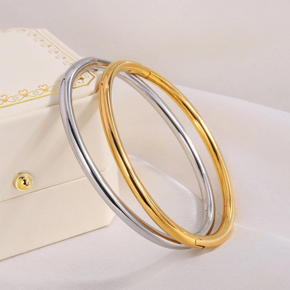 Gold Plated Stainless Steel Bangles W12