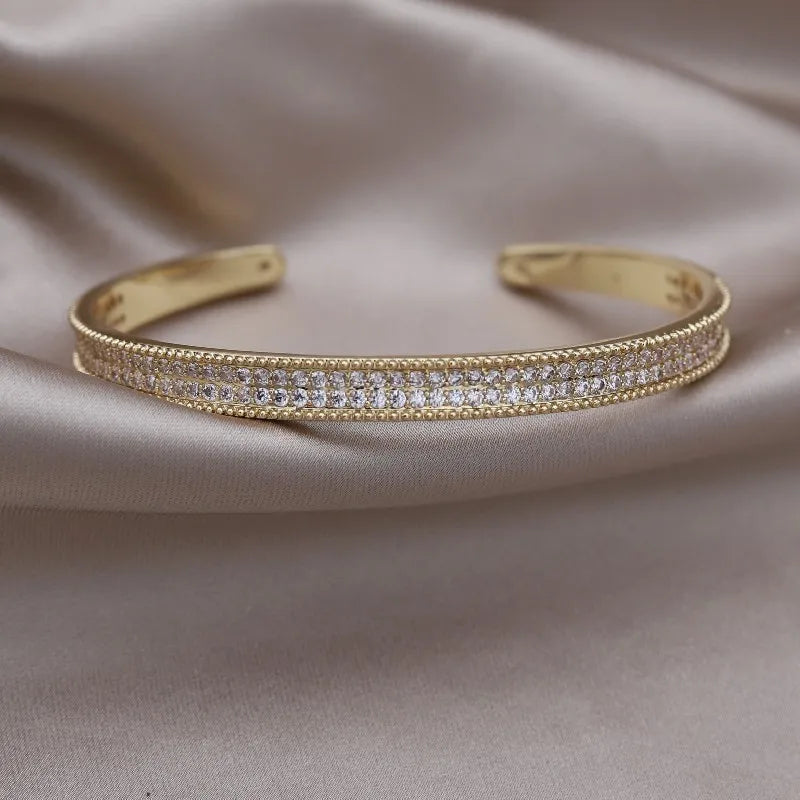 Gold Plated & Zirconia Crystals Bangles