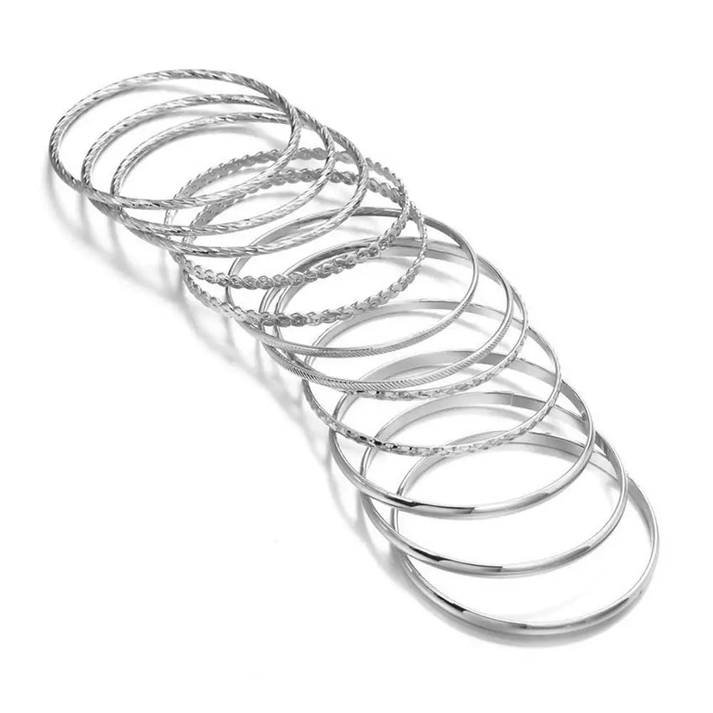 Gold Plated Bangles 12 pieces set W11