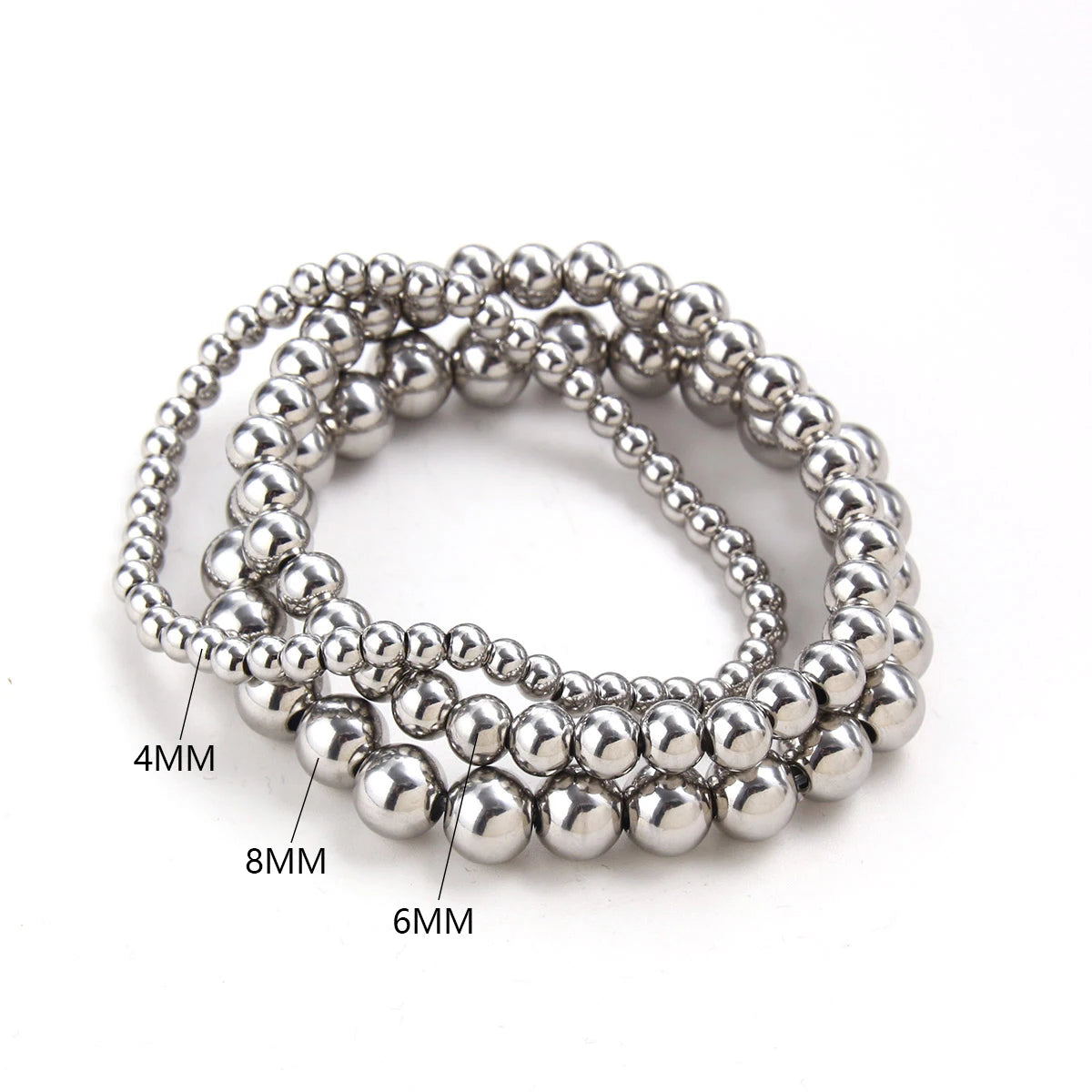 Gold Plated Stainless Steel Beaded Bracelet W8
