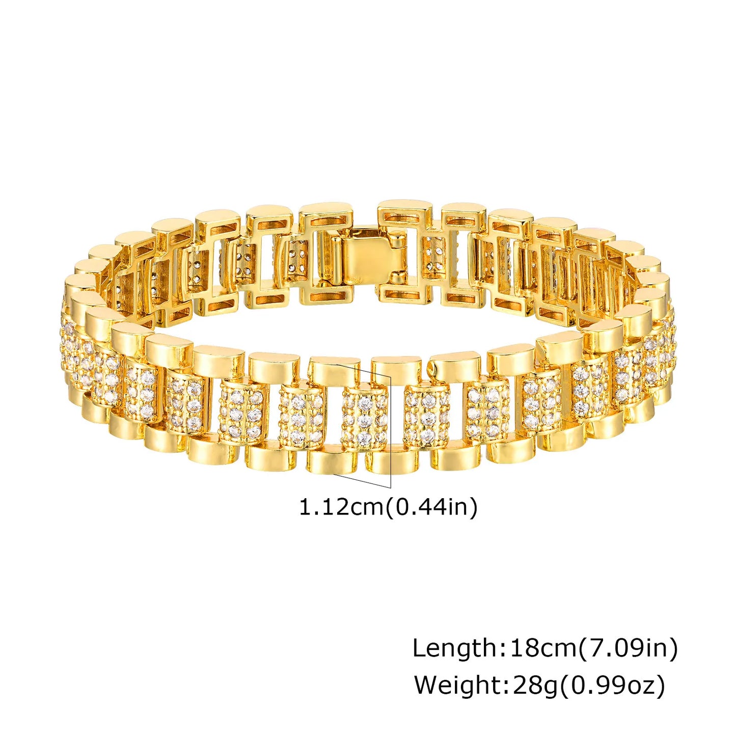 Gold Plated Chain & Link Bracelet W1