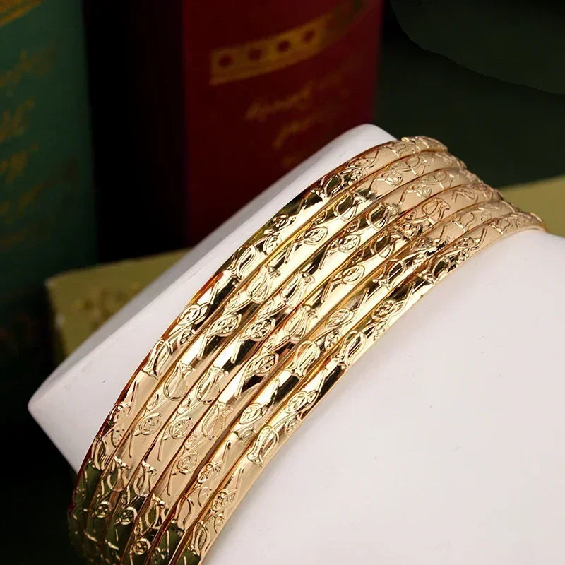 Gold Plated Slim Bangles W10
