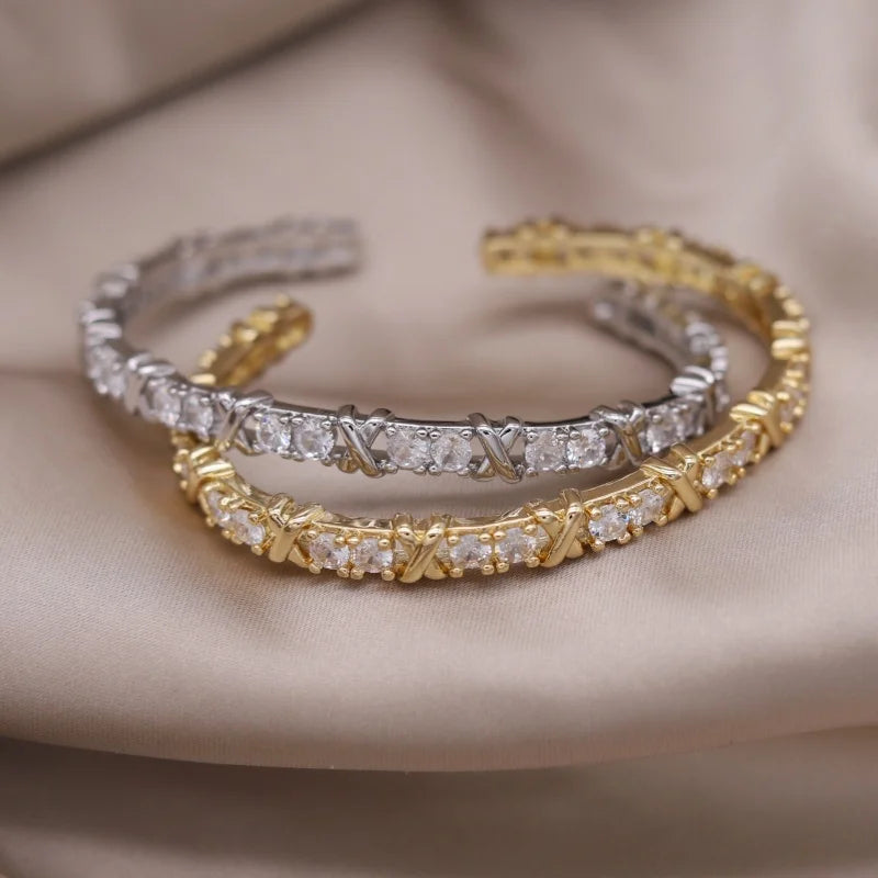 Gold Plated & Zirconia Crystals Bangles