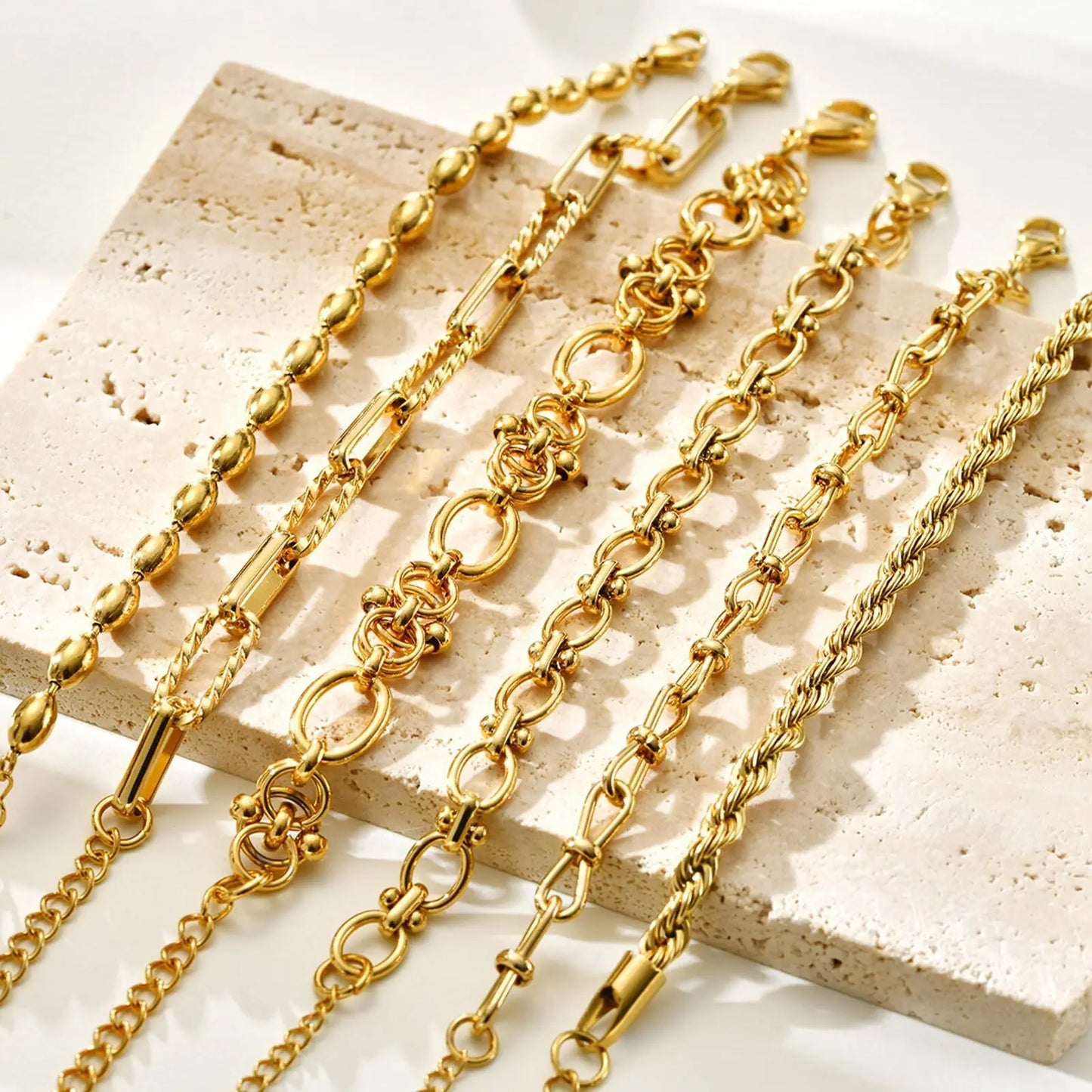 Gold Plated Bracelet Link Chain (single piece) W9