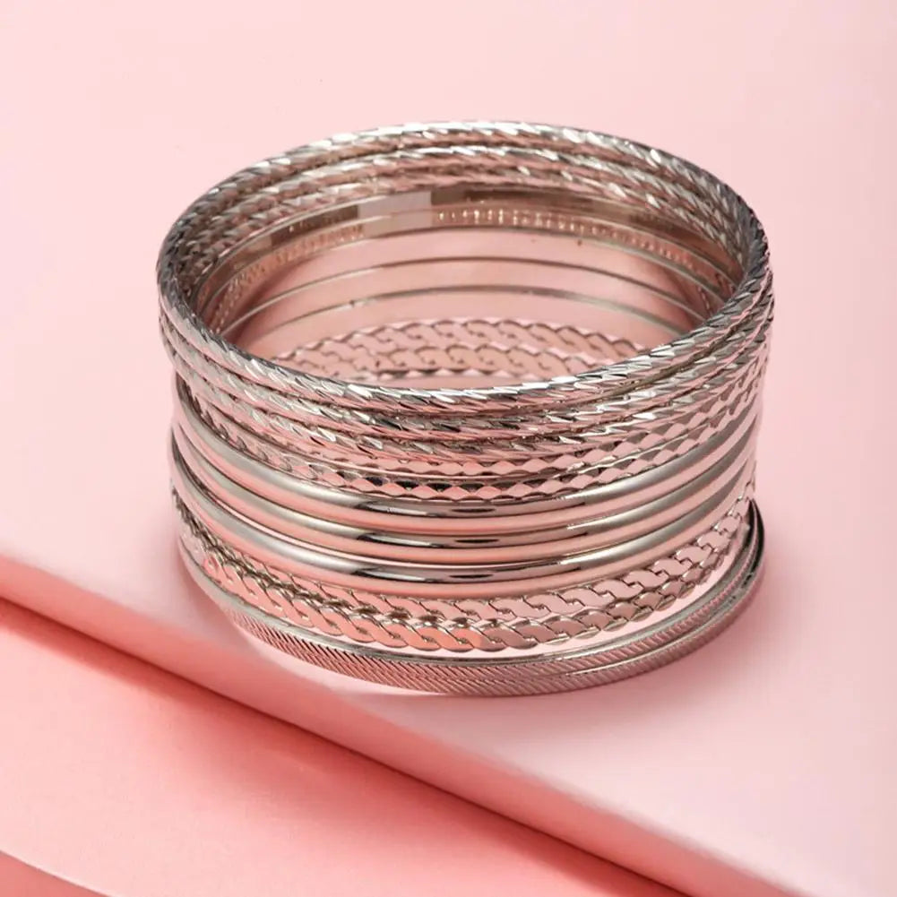 Gold Plated Bangles 12 pieces set W11