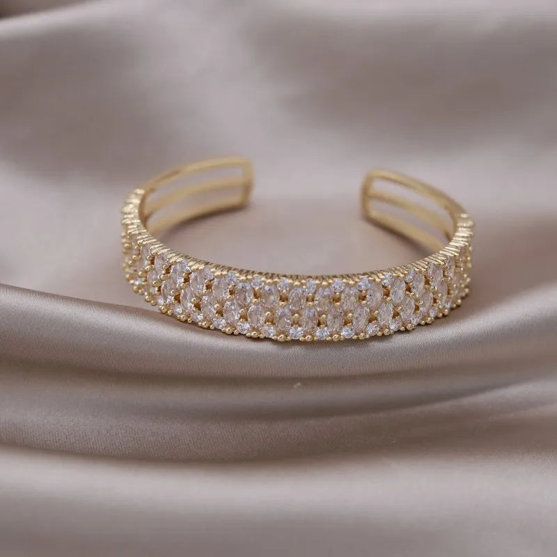 Gold Plated & Zirconia Crystals Bangles