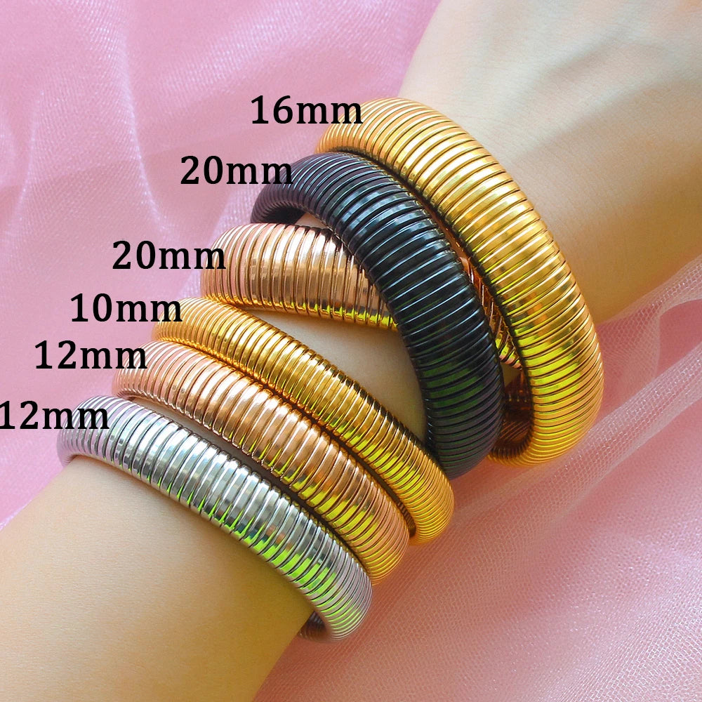 Fashion Bangle Elastic Gold Plated W5