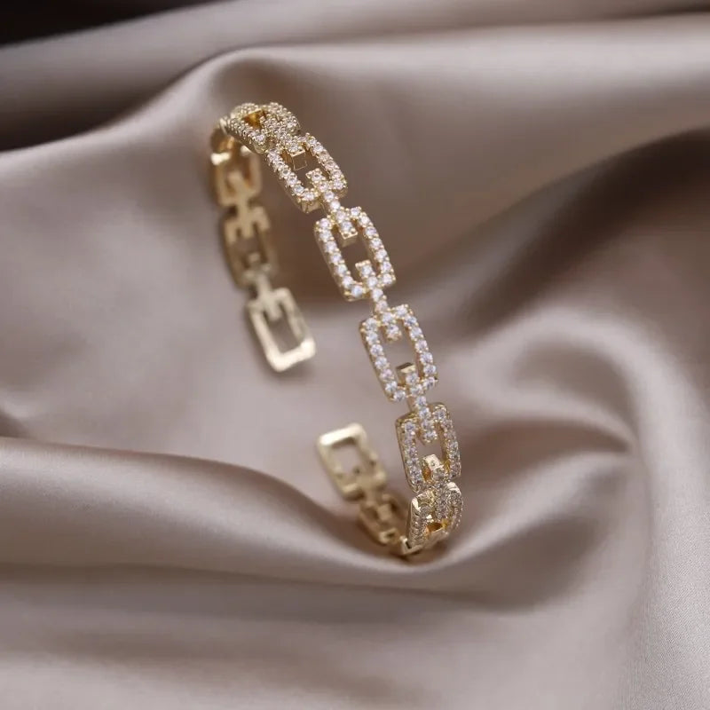 Gold Plated & Zirconia Crystals Bangles