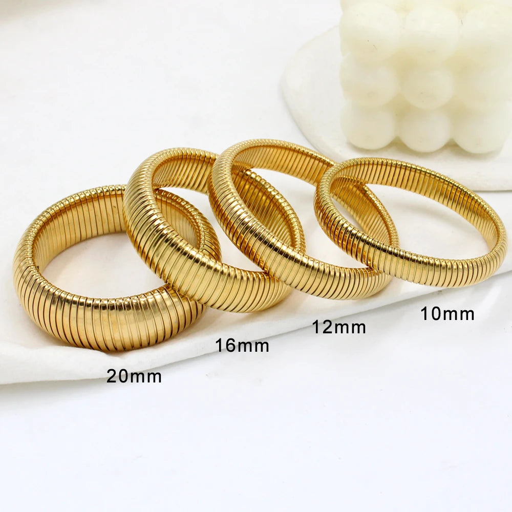 Fashion Bangle Elastic Gold Plated W5