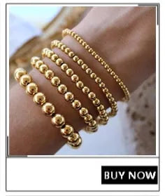 Gold Plated Stainless Steel Beaded Bracelet W8