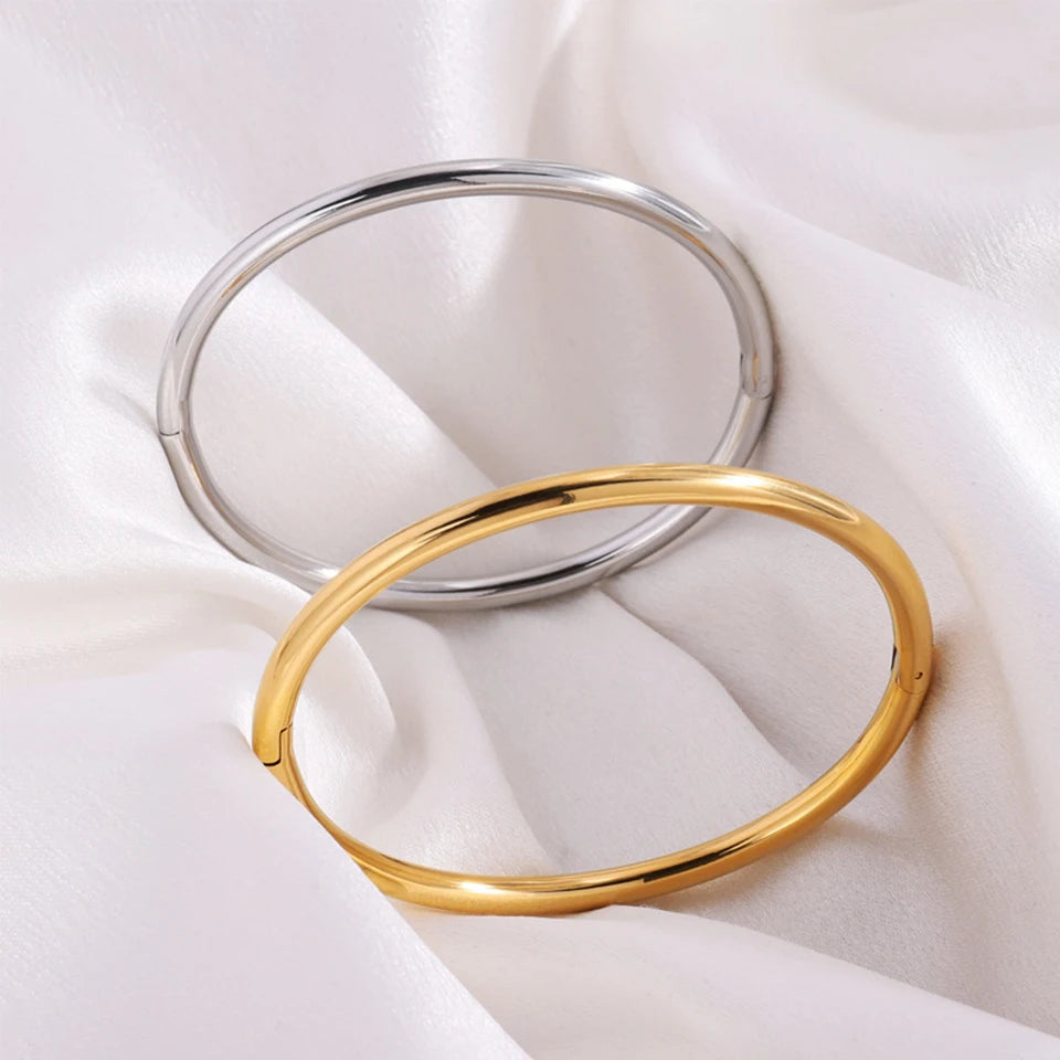 Gold Plated Stainless Steel Bangles W12