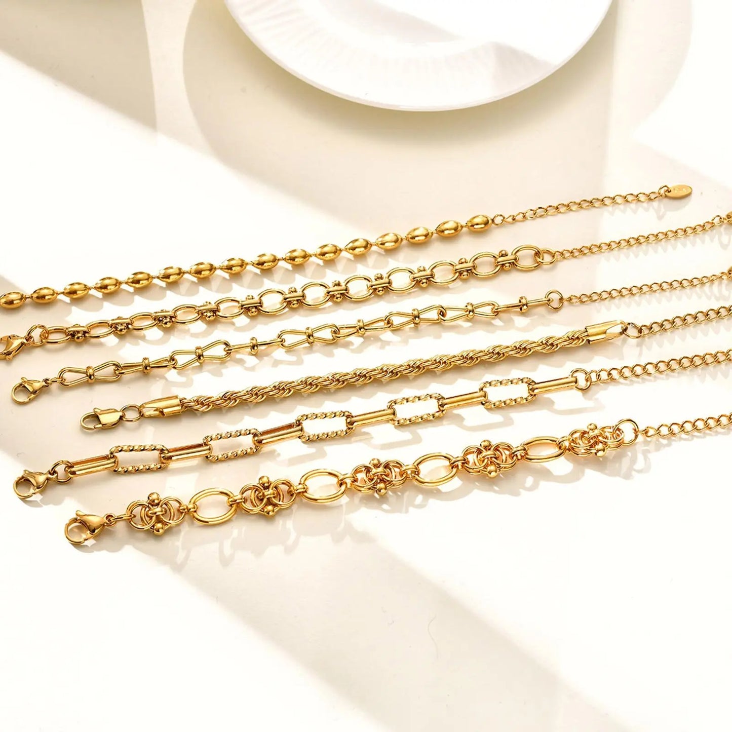 Gold Plated Bracelet Link Chain (single piece) W9