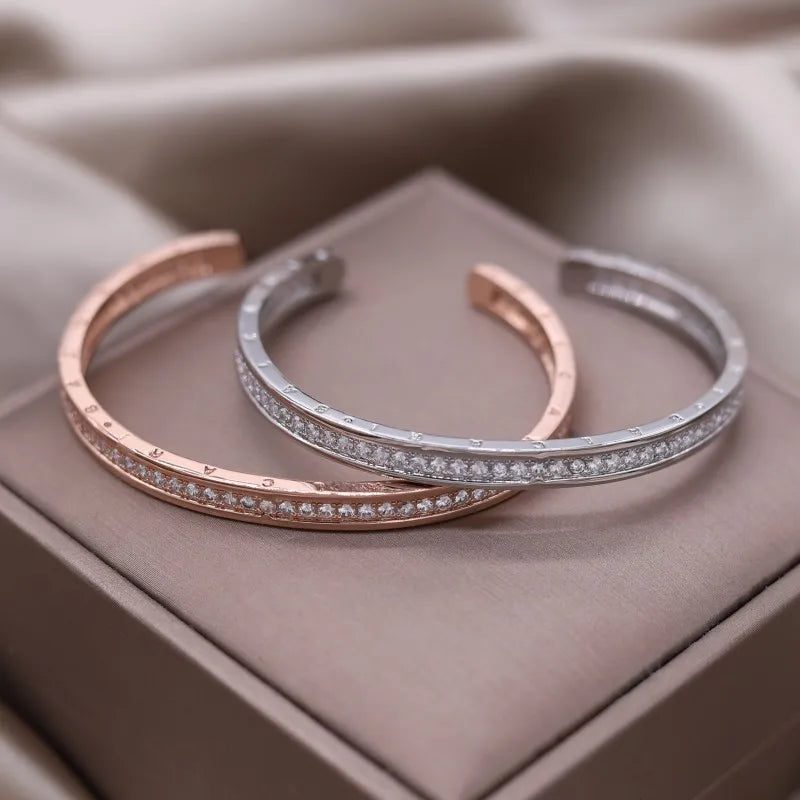 Gold Plated & Zirconia Crystals Bangles
