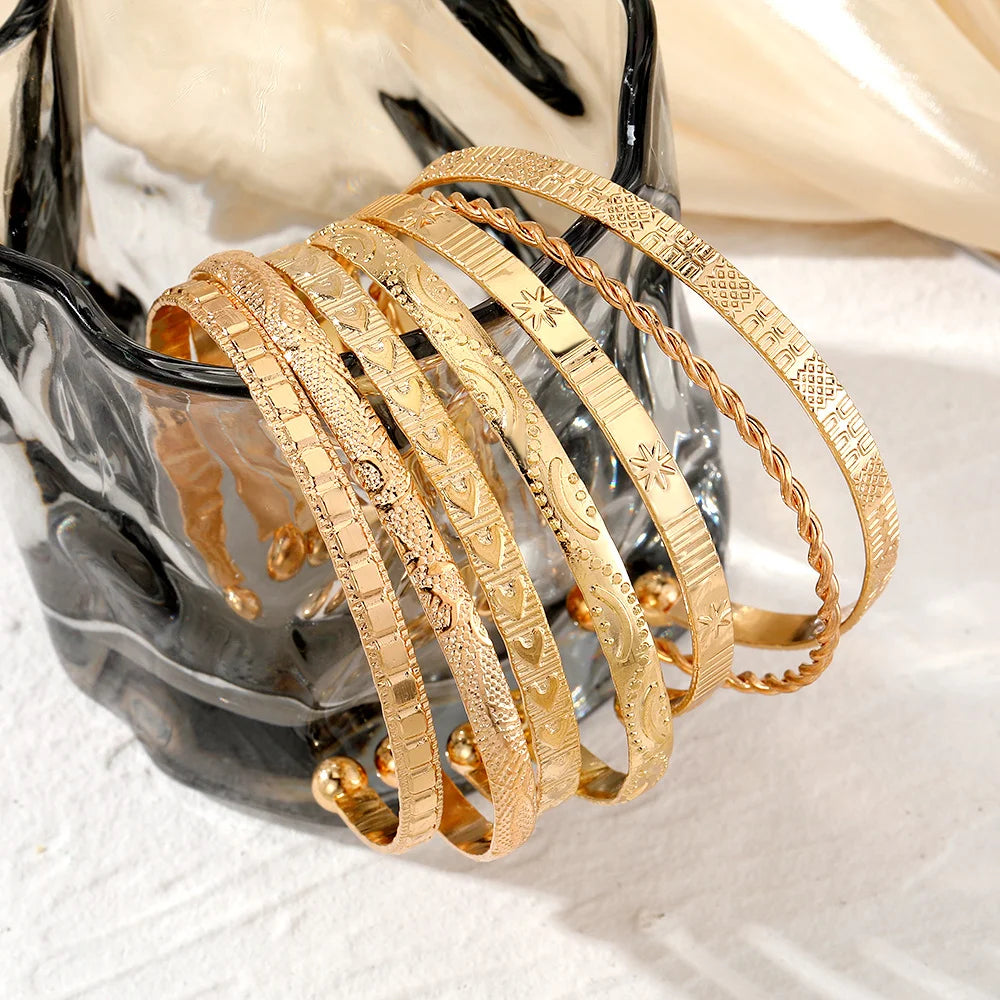 Gold Plated Bangles 7 pieces W2
