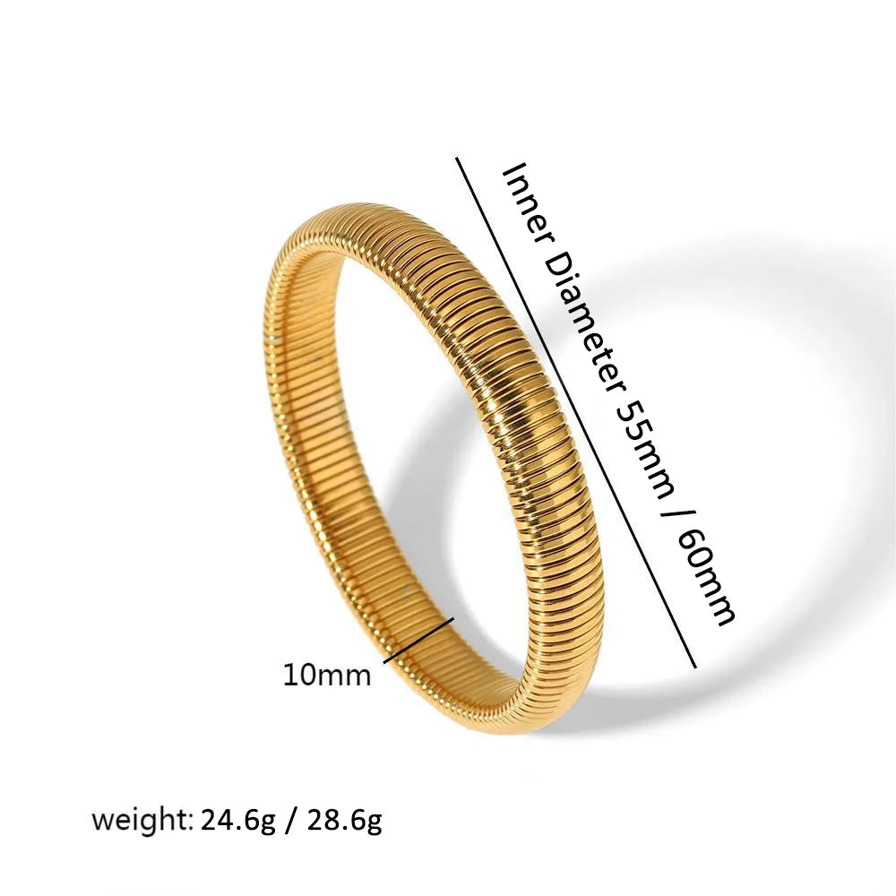 Fashion Bangle Elastic Gold Plated W5