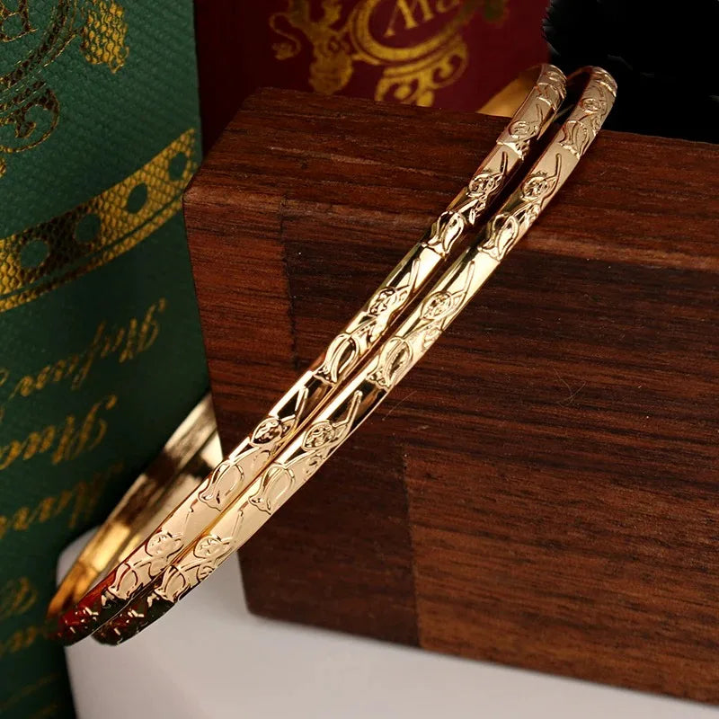 Gold Plated Slim Bangles W10
