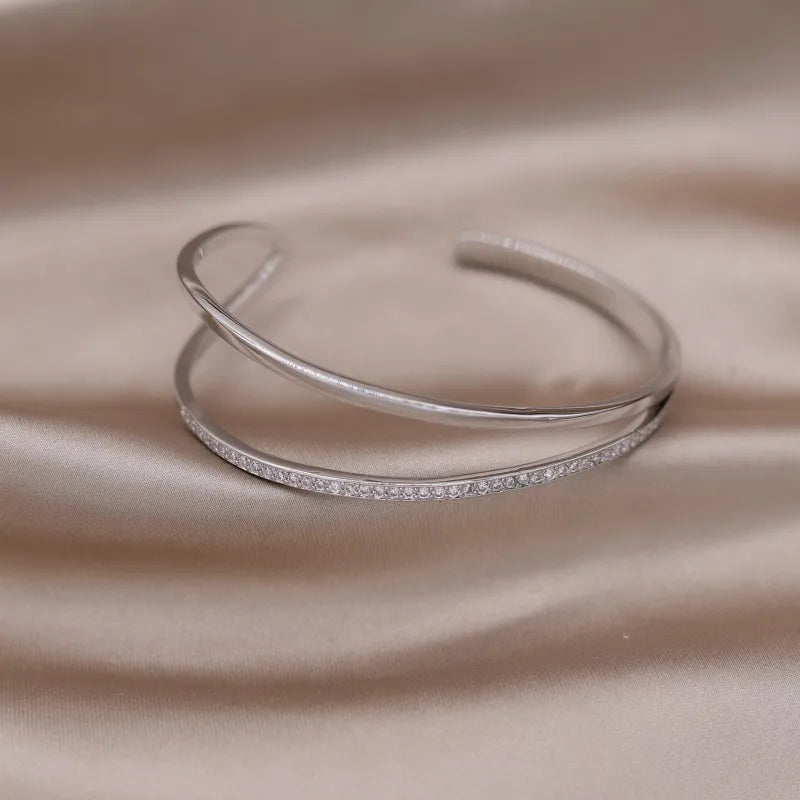 Gold Plated & Zirconia Crystals Bangles