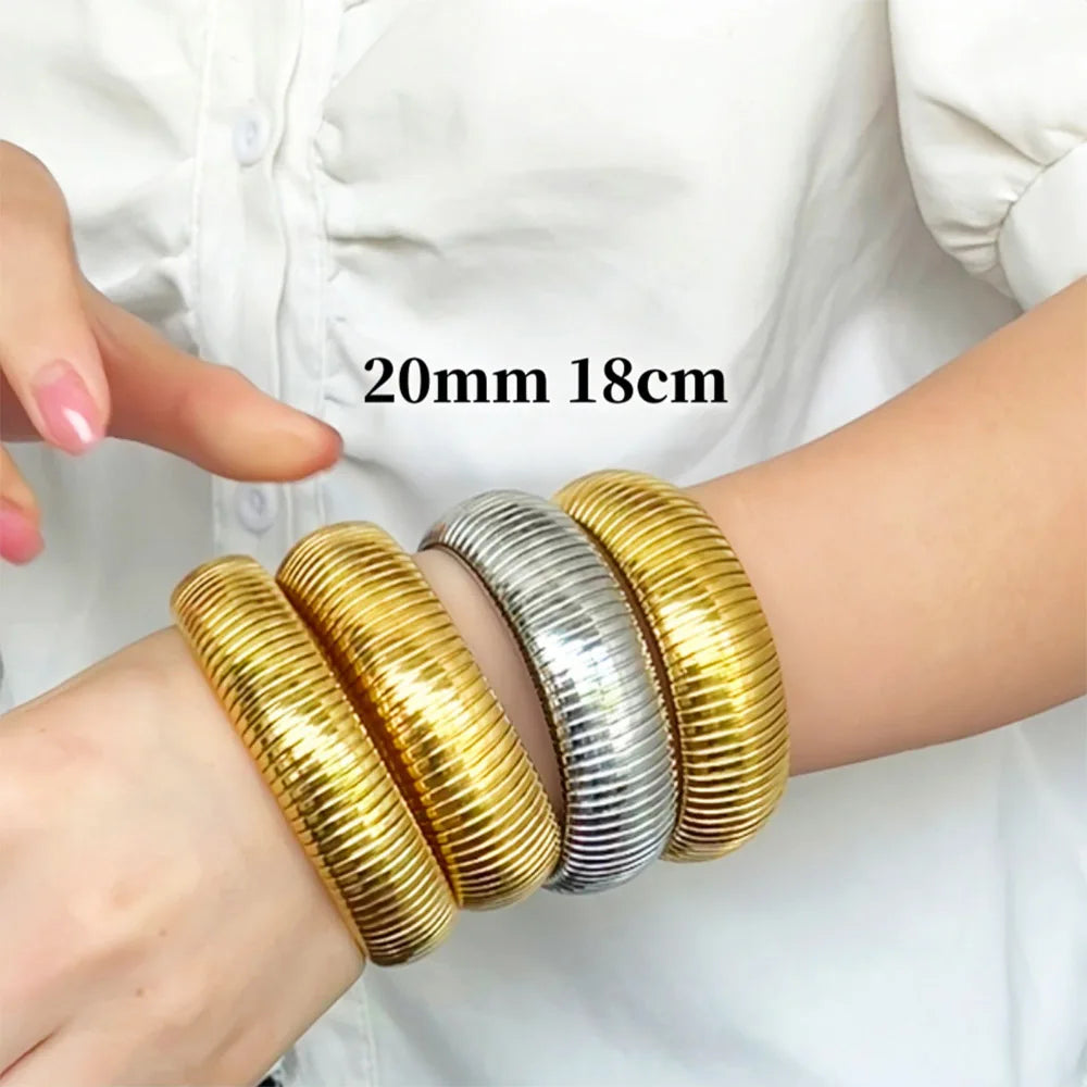 Fashion Bangle Elastic Gold Plated W5