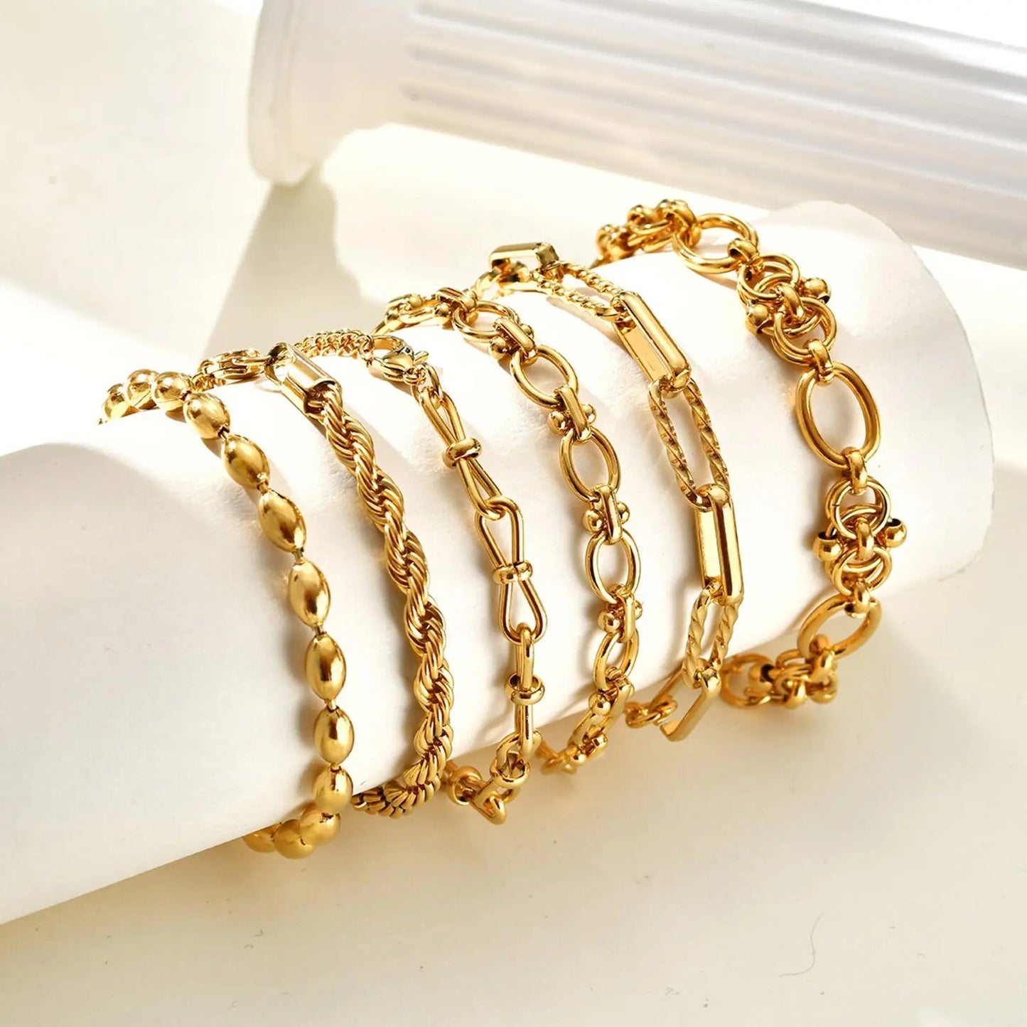 Gold Plated Bracelet Link Chain (single piece) W9