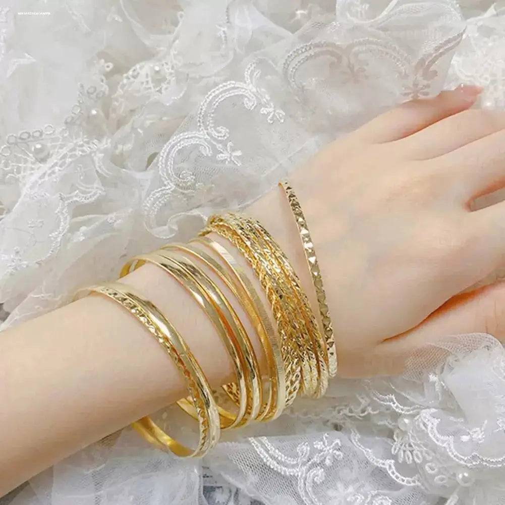 Gold Plated Bangles 12 pieces set W11