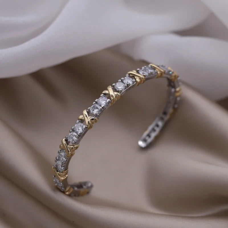 Gold Plated & Zirconia Crystals Bangles