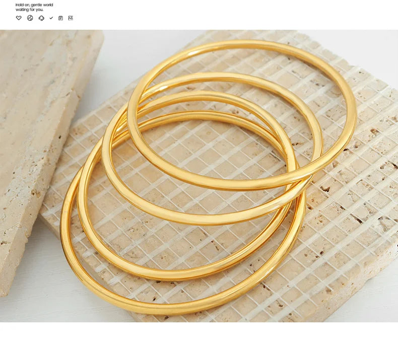 Gold Plated Round Bangle (Single piece) W6