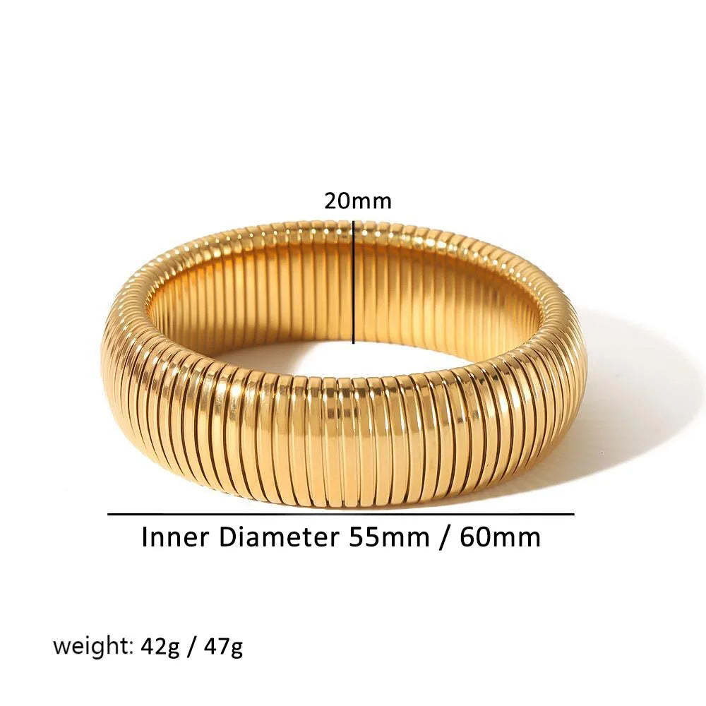 Fashion Bangle Elastic Gold Plated W5