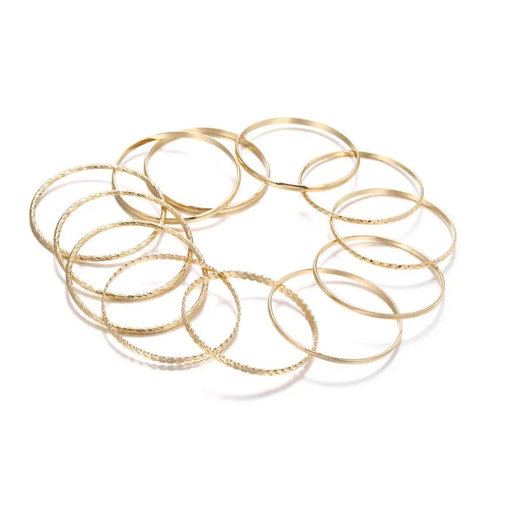Gold Plated Bangles 12 pieces set W11