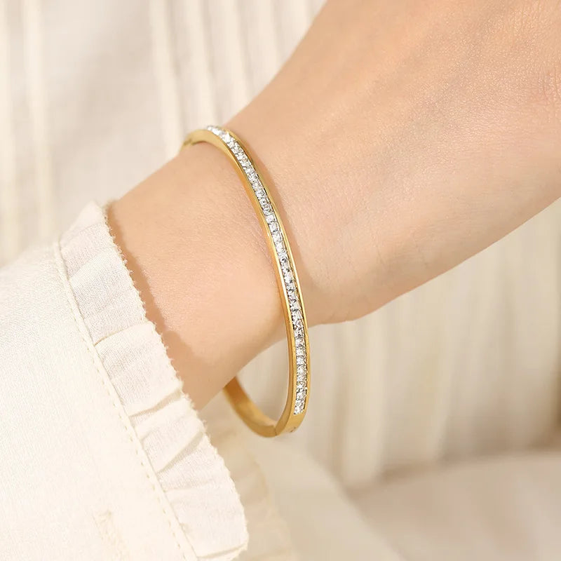 Gold Plated Stainless Steel Bangles W12