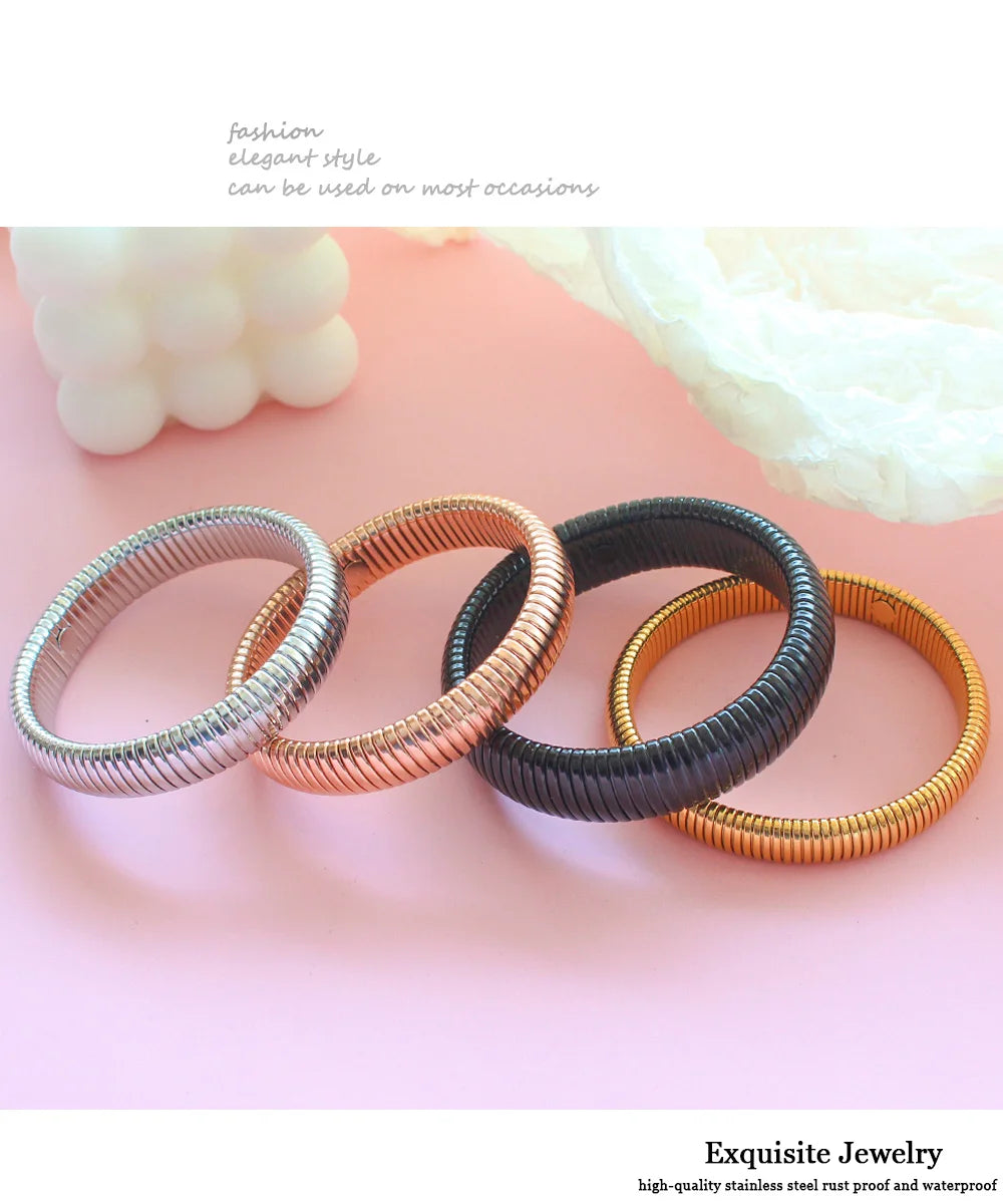 Fashion Bangle Elastic Gold Plated W5