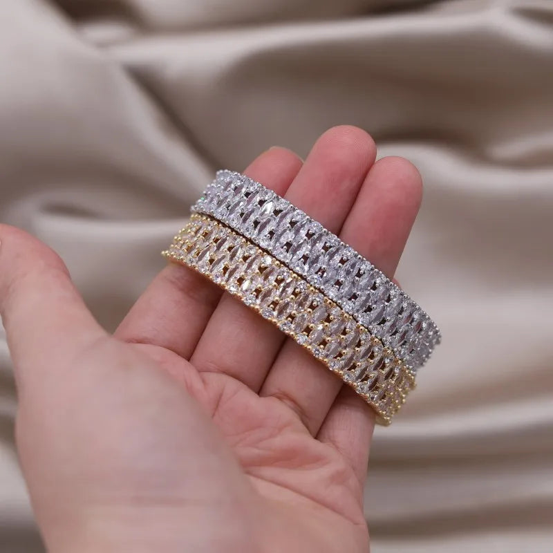 Gold Plated & Zirconia Crystals Bangles