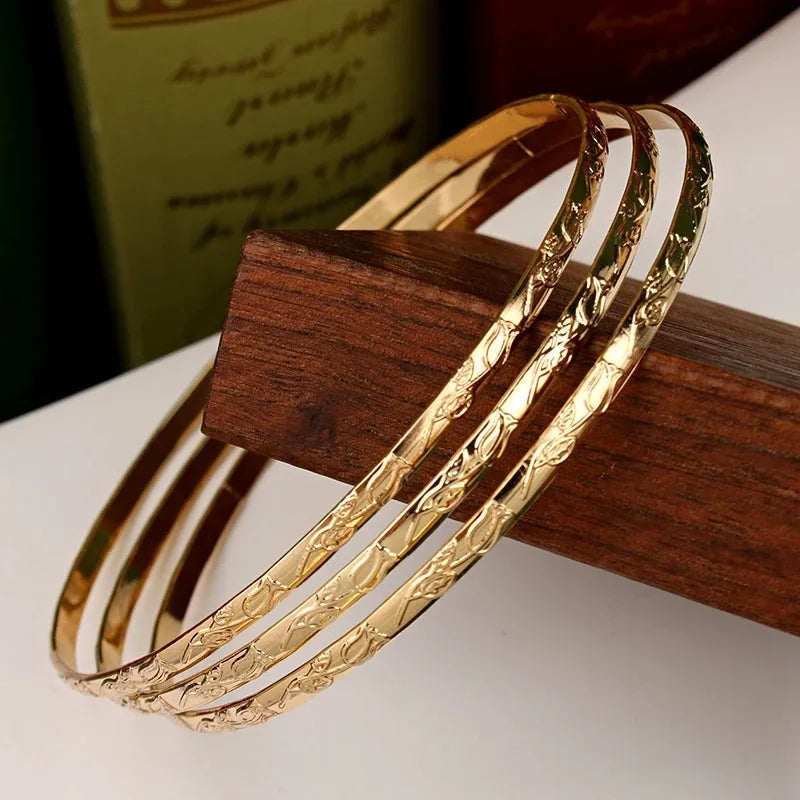 Gold Plated Slim Bangles W10