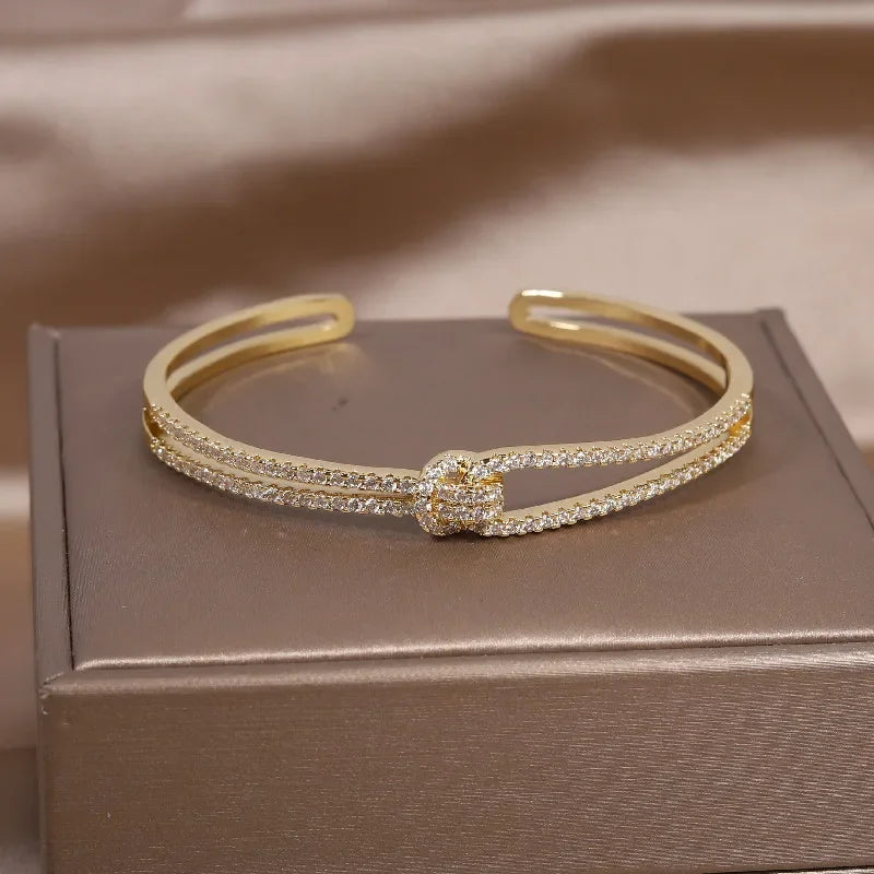 Gold Plated & Zirconia Crystals Bangles