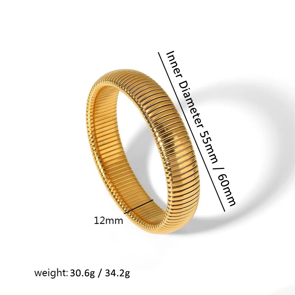 Fashion Bangle Elastic Gold Plated W5
