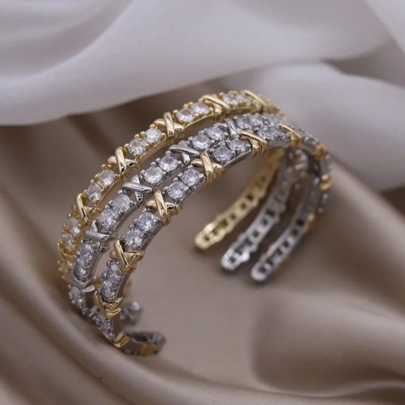 Gold Plated & Zirconia Crystals Bangles