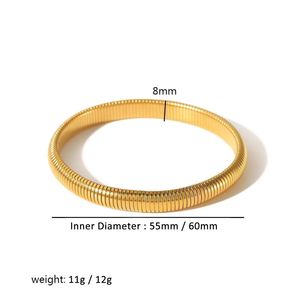 Fashion Bangle Elastic Gold Plated W5