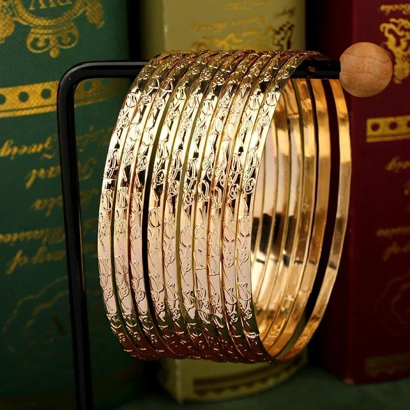 Gold Plated Slim Bangles W10