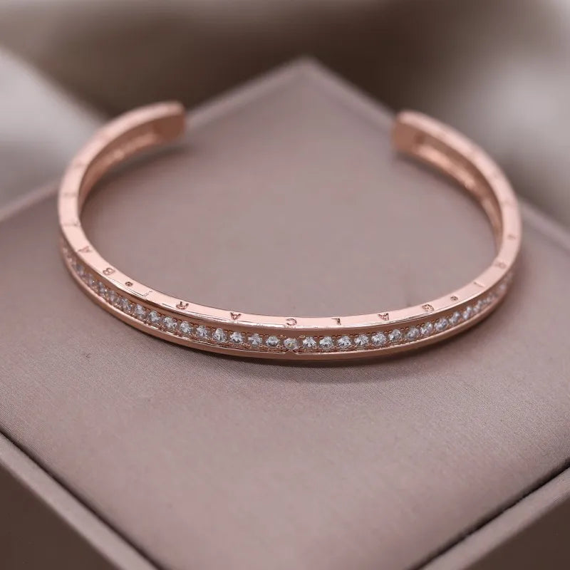 Gold Plated & Zirconia Crystals Bangles